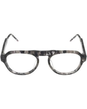 Thom Browne Eyewear Aviator Frame Glasses - White
