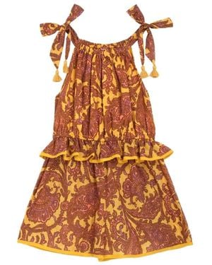Zimmermann Paisley Print Tie-Strap Playsuit - Orange