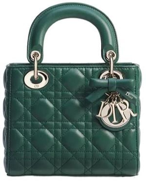 Dior Mini Lady Bag With Chain - Green