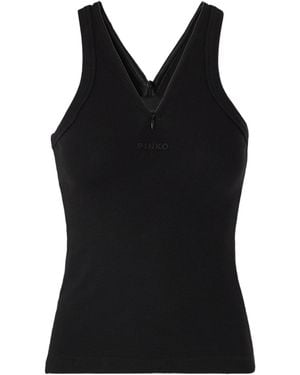 Pinko Curacao Zip Detail Tank Top - Black