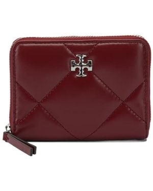 Tory Burch Kira Quilted-Design Small Wallet - Red