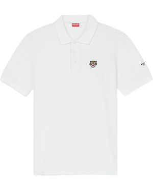 KENZO Lucky Tiger Embroidered Polo Shirt - White