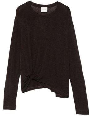 Alysi Long-Sleeve Knit Top - Black