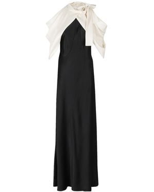 Alberta Ferretti Bow-Embellished Dress - Black