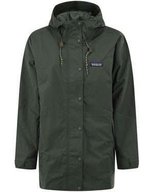 Patagonia Logo Patch Hooded Parka - Green