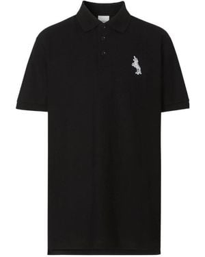 Burberry Zebra Appliqué Polo Shirt - Black