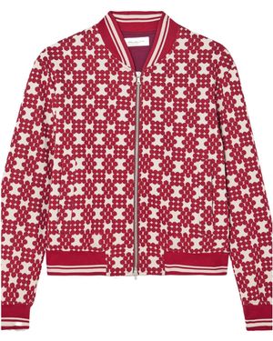 Dries Van Noten Jacquard Knit Sports Jacket - Red