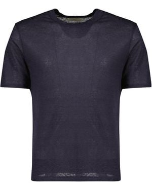Officine Generale Officine Générale Garment-Dyed Linen T-Shirt - Blue