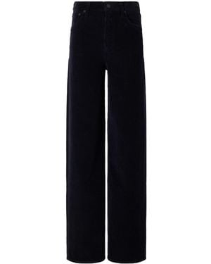 Agolde Ren Cotton-Corduroy High-Waist Wide-Leg Pants - Black