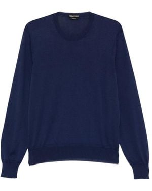 Tom Ford Crew Neck Long-Sleeved Jumper - Blue
