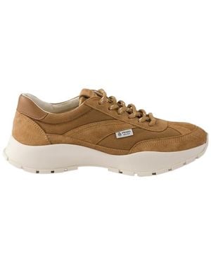 Prada Mesh Fabric And Suede Trainers - Brown