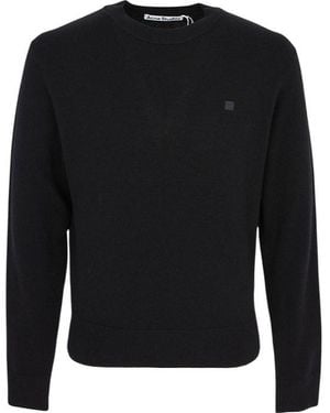 Acne Studios Crew Neck Long-Sleeved Sweater - Black