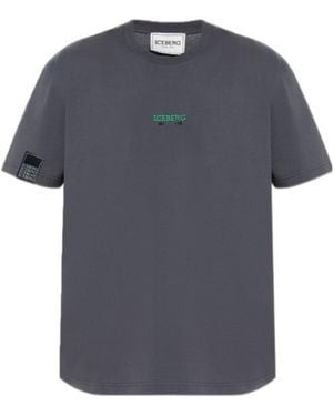 Iceberg Round-Neck Logo T-Shirt - Blue