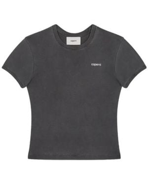 Coperni Logo-Print Cropped T-Shirt - Black
