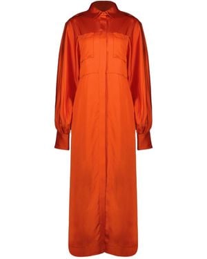 IRO Ursana Long Shirt Dress - Orange