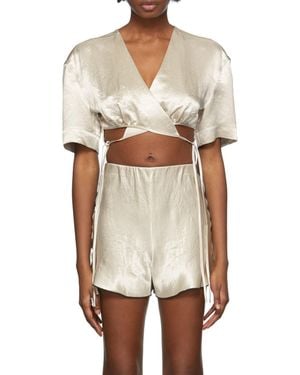 Yuzefi V-Neck High-Waist T-Shirt - White