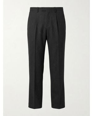 Gucci Pinstripe Wool Trousers - Black