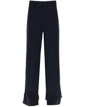 Palm Angels Logo Printed Wide-Leg Trousers - Black