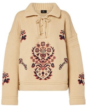 Etro Wool And Cashmere Sweater - Natural