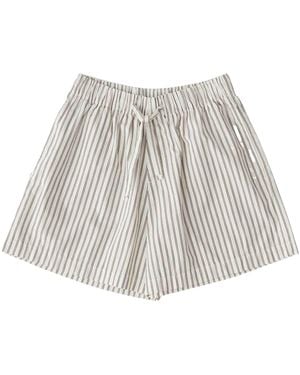 Tekla Striped Pyjama Shorts - White