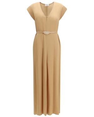 forte_forte Rope Belt Kaftan Dress - Metallic