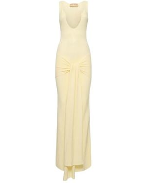 AYA MUSE Wallu Draped Cotton Blend Maxi Skirt - White