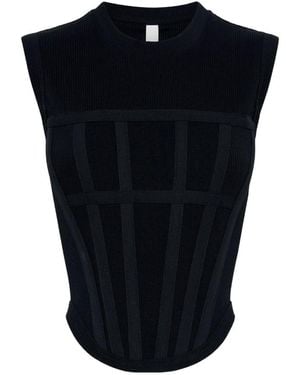 Dion Lee Ribbed Corset Tank - Blue