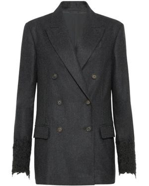 Brunello Cucinelli Double-Breasted Blazer - Black