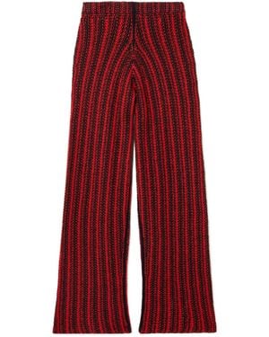 The Elder Statesman Striped Loose-Fit Trousers - Red