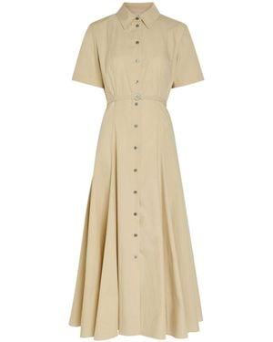 Tory Burch Stretch Cotton Shirt Dress - Natural