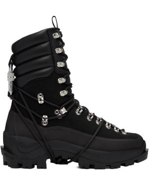 HELIOT EMIL Tall Hiking Lace-Up Mid-Calf Boots - Black