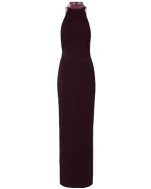 The Attico Embellished Satin Gown - Purple