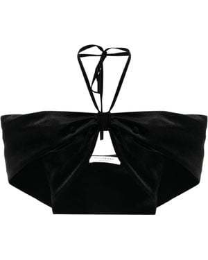 Philosophy Di Lorenzo Serafini Off-Shoulder Halterneck Velvet Top - Black