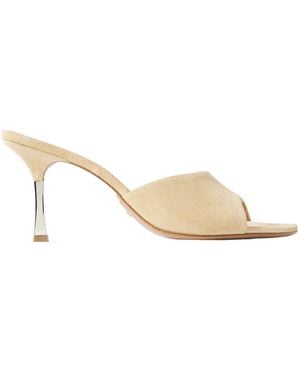 Paris Texas Suede Mules - Natural