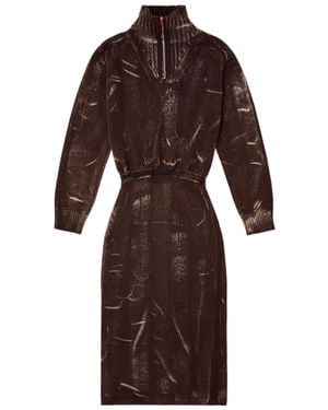 DIESEL M-Marcelle Distressed Midi Dress - Brown