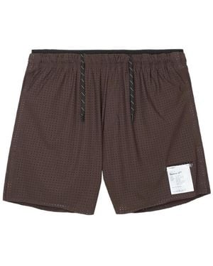 Satisfy Perforated Drawstring Shorts - Gray