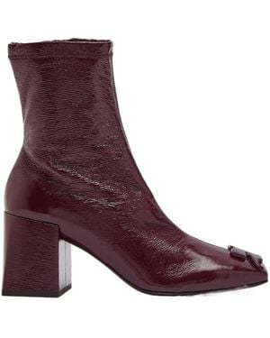 Courreges Crinkled Vinyl Ankle Boots - Purple