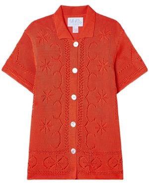 Calle Del Mar Hollow Knit Shirt - Red