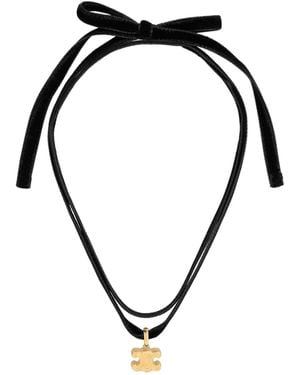 Celine Chunky Triomphe Necklace - Black
