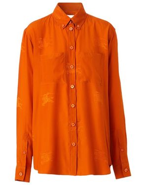 Burberry All-Over Jacquard Buttoned Shirt - Orange