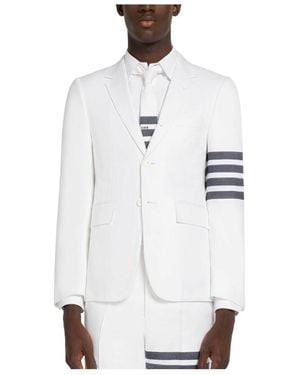 Thom Browne Striped Single-Breasted Blazer - White