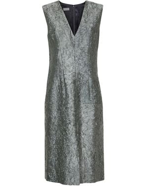 オールインワン・サロペット Dries Van Noten Pleated Viscose And Cotton Blend Midi Dress Dries Van Noten Pleated Viscose And Cotton Blend Midi Dress