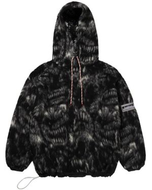 Aries Logo-Patch Drawstring Hoodie - Black