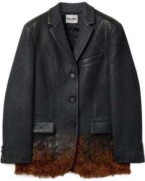 Miu Miu Single-Breasted Jacket - Black