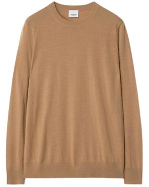 Burberry Round Neck Jumper - Natural