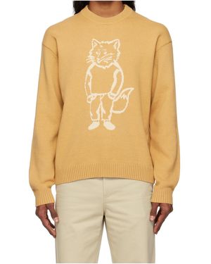 Maison Kitsuné Maison Kitsuné Dressed Fox Intrarsia Jumper - Natural