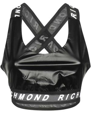 John Richmond Logo-Strap Performance Top - Black