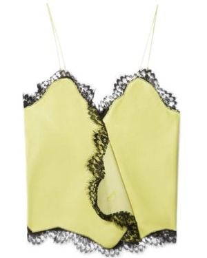 Off-White c/o Virgil Abloh Leather Lace-Detail Top - Yellow