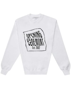 Opening Ceremony Warped Logo Printed Sweatshirt - White