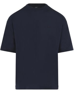 Kiton Logo Crew-Neck T-Shirt - Blue